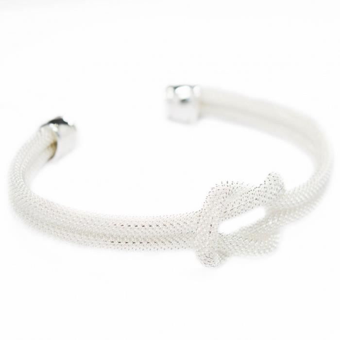 Bracelet Jonc Argent Noeud femme