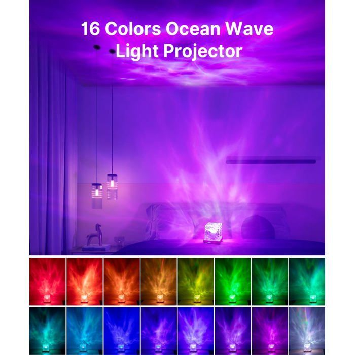 Galaxy plafondprojector, sterrenhemelprojector met afstandsbediening, nachtlampje projector voor kinderen en volwassenen met 16 kleuren