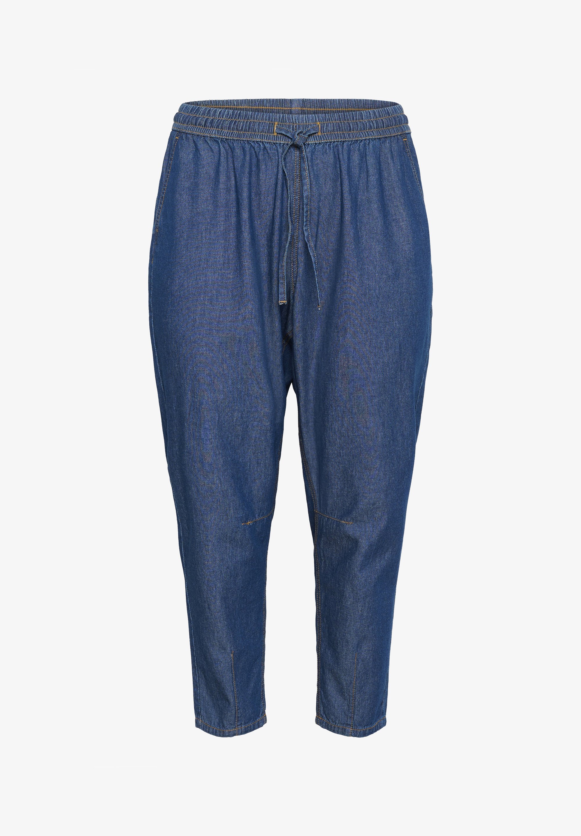 Kaffe Curve LOUISA - Jeans Tapered Fit - mørkeblå chambray