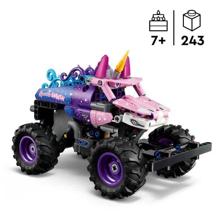 LEGO Technic 42220 Monster Jam Sparkle Smash -vetoauto - Lelu 7+ -vuotiaille