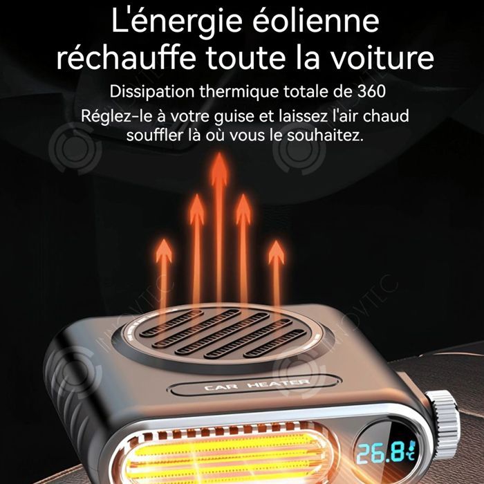 Calefactor para coche INN de 150 W y 12 V, 14 x 10,5 x 8 cm, pantalla LED, calentamiento rápido, calefactor auxiliar para camiones con función de descongelación.