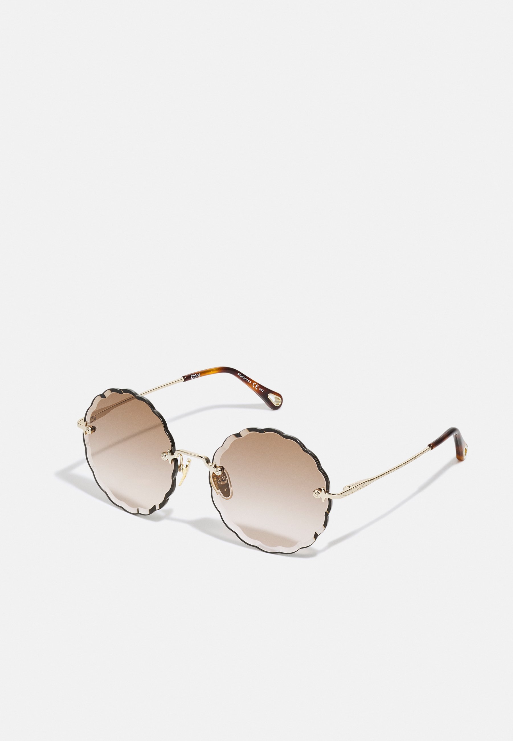 CHLOÉ ROSIE NOAPAĻOTAS METĀLA SAULESBRILLES BEZ APMALAS - Saulesbrilles - zelta krāsā/brūnā krāsā