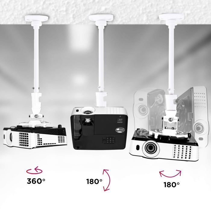 Duronic PB08XL Ceiling Projector Mount, 360° Rotating, 180° Tilting, 180° Swivel, 10 kg Maximum Load