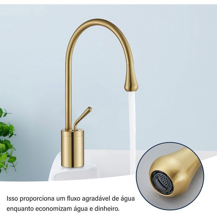 Robinet salle bain dore Brushed,Robinet lavabo,Mitigeur Lavabo en Acier Inoxydable,Mitigeur Salle de Bain
