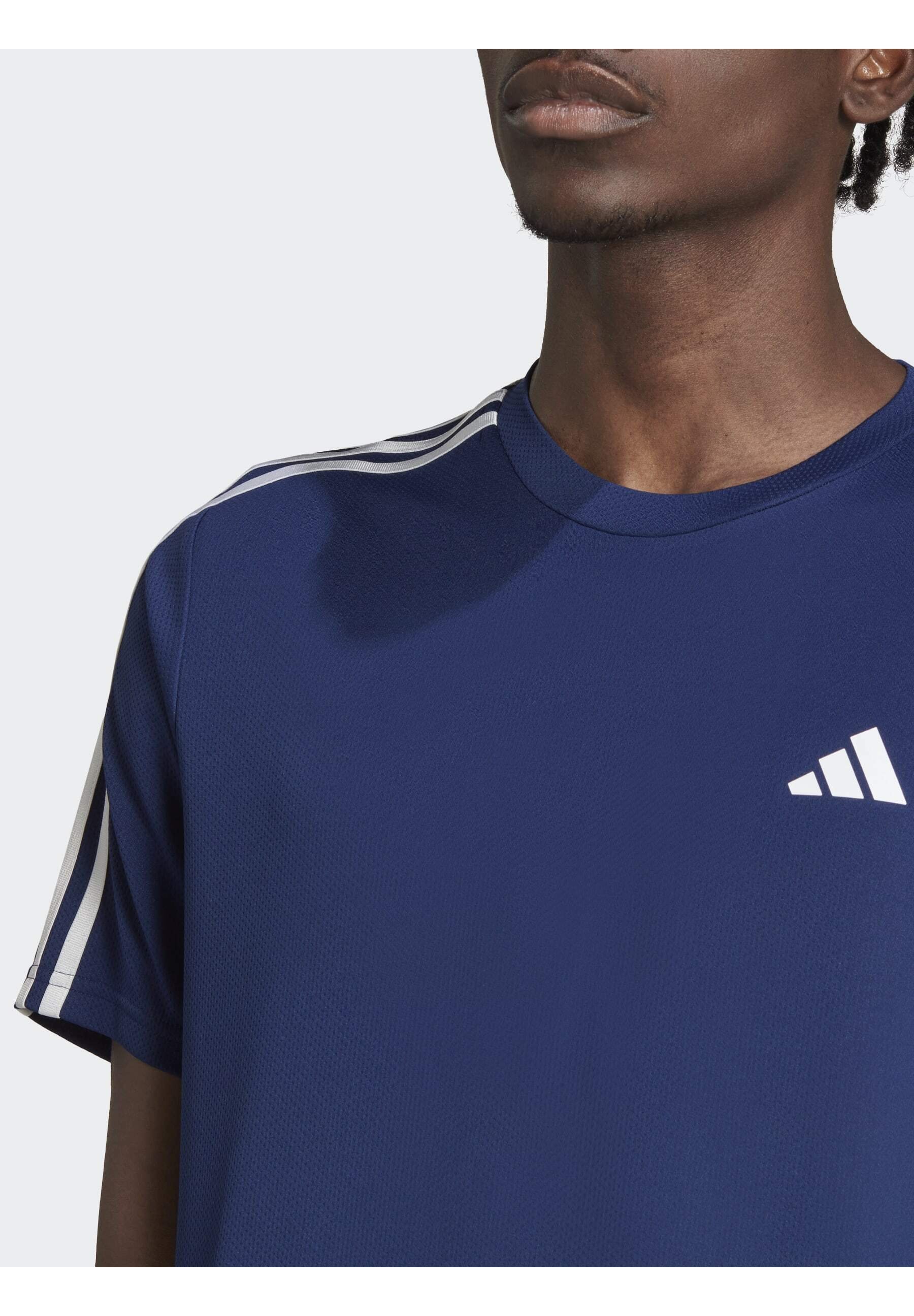 adidas Performance TRAIN ESSENTIALS BASE 3-STRIPES - Sport T-shirt - donkerblauw wit