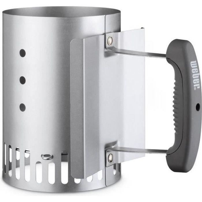 Kitchen Chimney Starter - WEBER - Small Model Smokey Joe - Stainless Steel - Gray - Fast Lighting