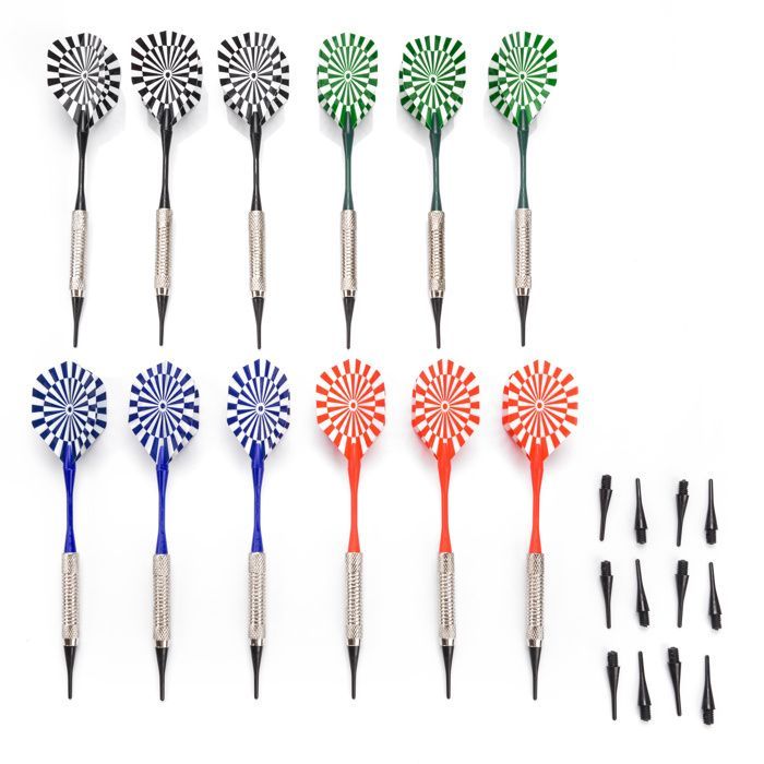 METEOR Elektronisch Dartbord - 27 Spellen - 8 Spelers - 4 LED's - inclusief Darts - Zwart