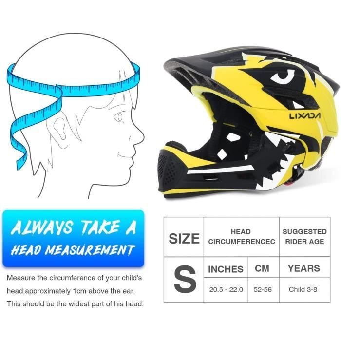 Children's Bike Helmet - Skateboard & BMX - Yellow - Detachable Chin Strap - Breathable