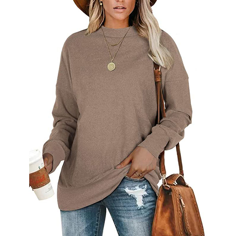 Sweat-shirts à col rond Geifa pour femmes, pulls oversize, chemises à manches longues, tuniques à porter avec des leggings