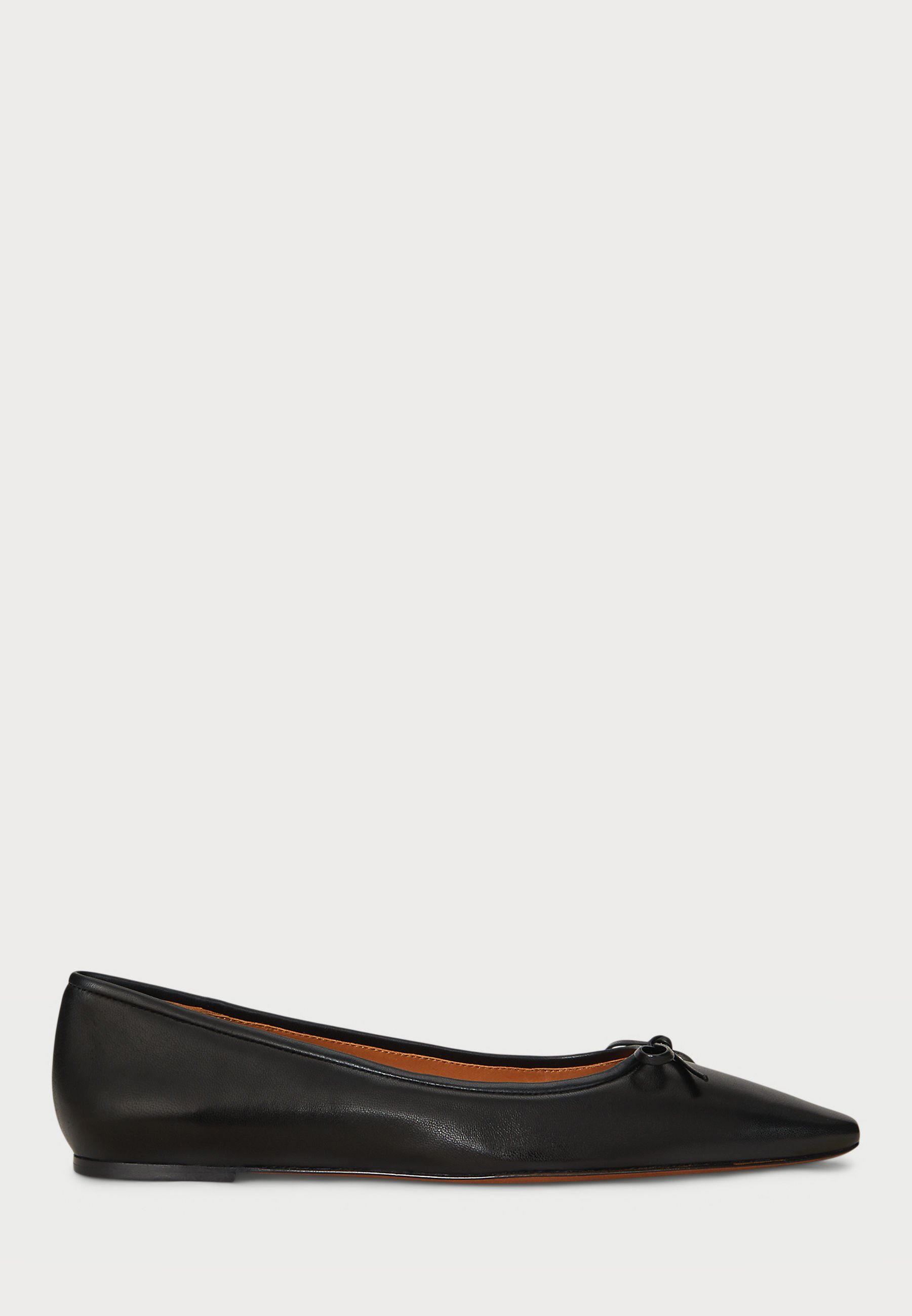 Polo Ralph Lauren puntige leren ballerina's - ballerina pumps - zwart