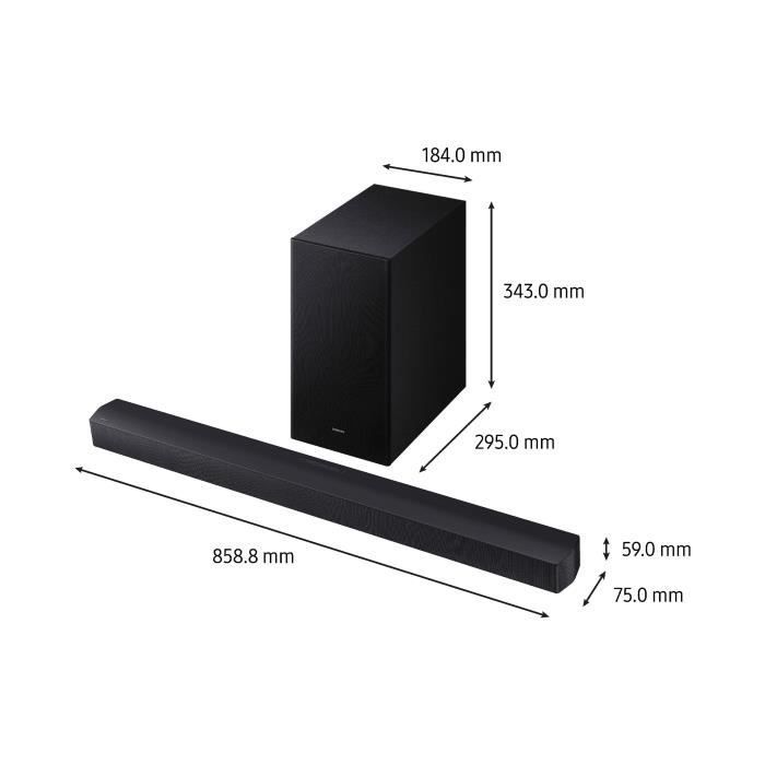 SAMSUNG HW-B66CF - Barra de sonido de 3.1 canales - Subwoofer inalámbrico de 6.5'' - HP Central - Adaptive Sound Lite