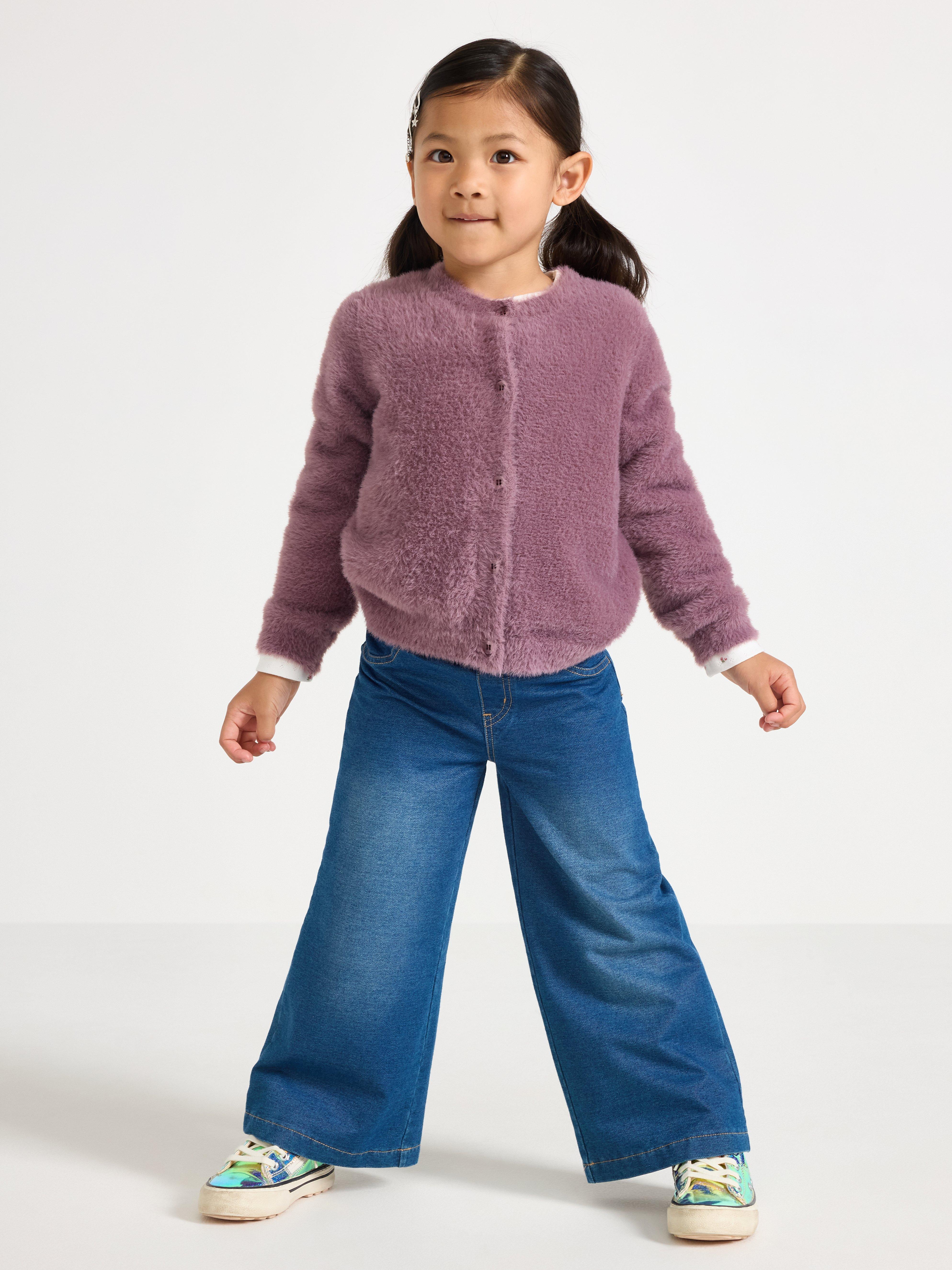 Cardigan i fjädergarn Dusty Lilac