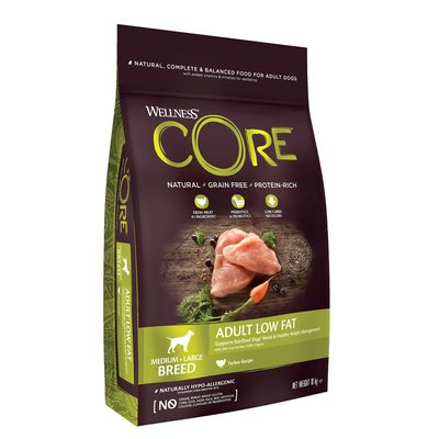 Suché krmivo pro dospělé psy Wellness Core pro střední a velké psy s nízkým obsahem tuku