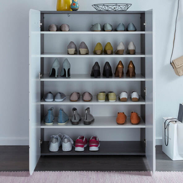 Line schoenenkast met 2 deuren, wit