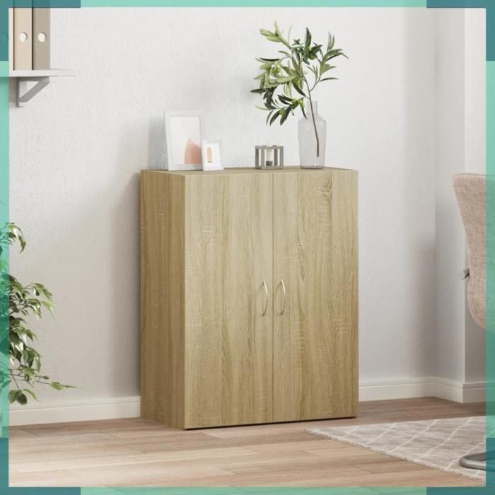 ASHATA Sonoma Oak Engineered Wood Filing Cabinet - FHE840767