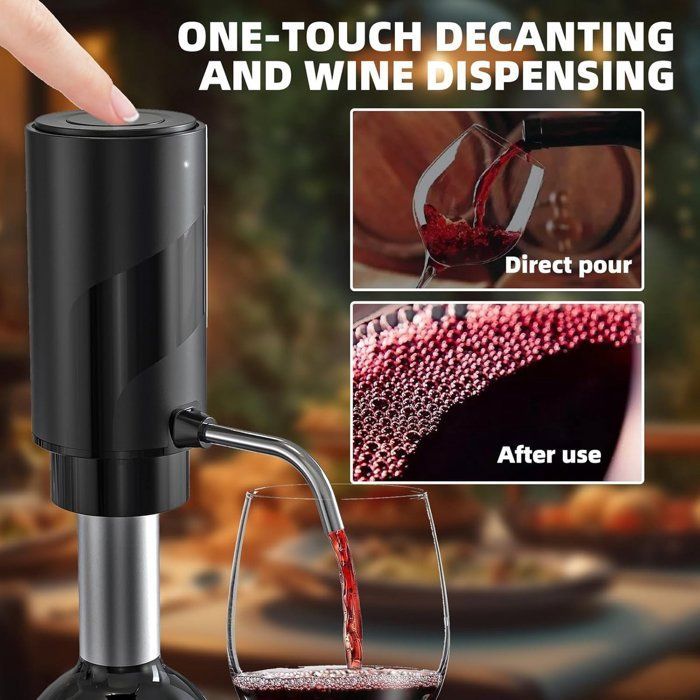 Jarra de vino - Aireador de vino eléctrico automático - Dispensador de vino con función de carga USB