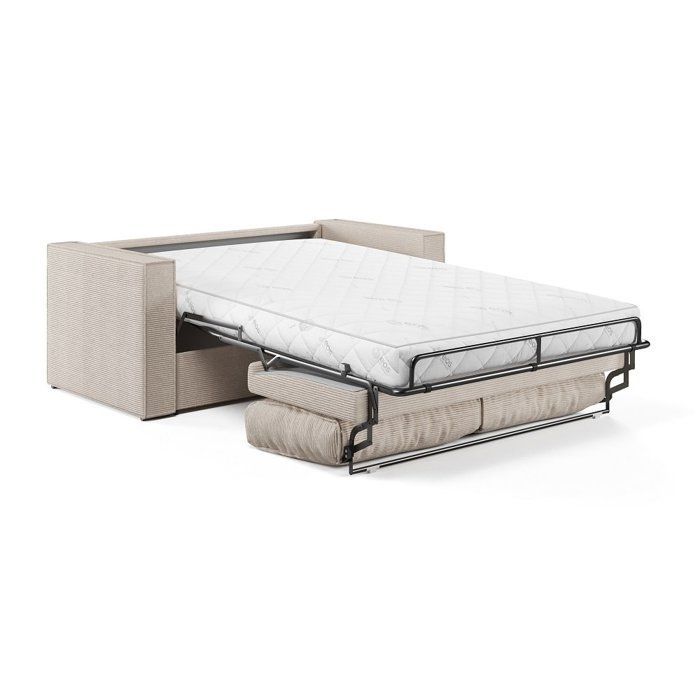 EXPRESS IBIZA convertible sofa 140x192 cm with 16 cm mattress in pearl corduroy