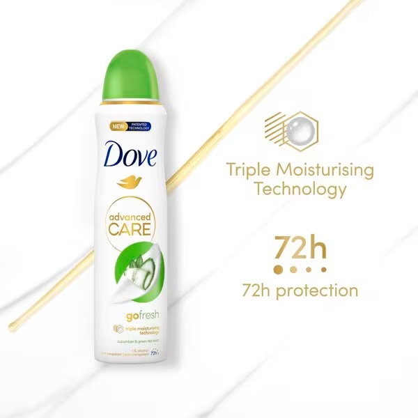 Dove Advanced Care Go Fresh antiperspirant dezodorans u spreju s krastavcem i zelenim čajem 150 ml