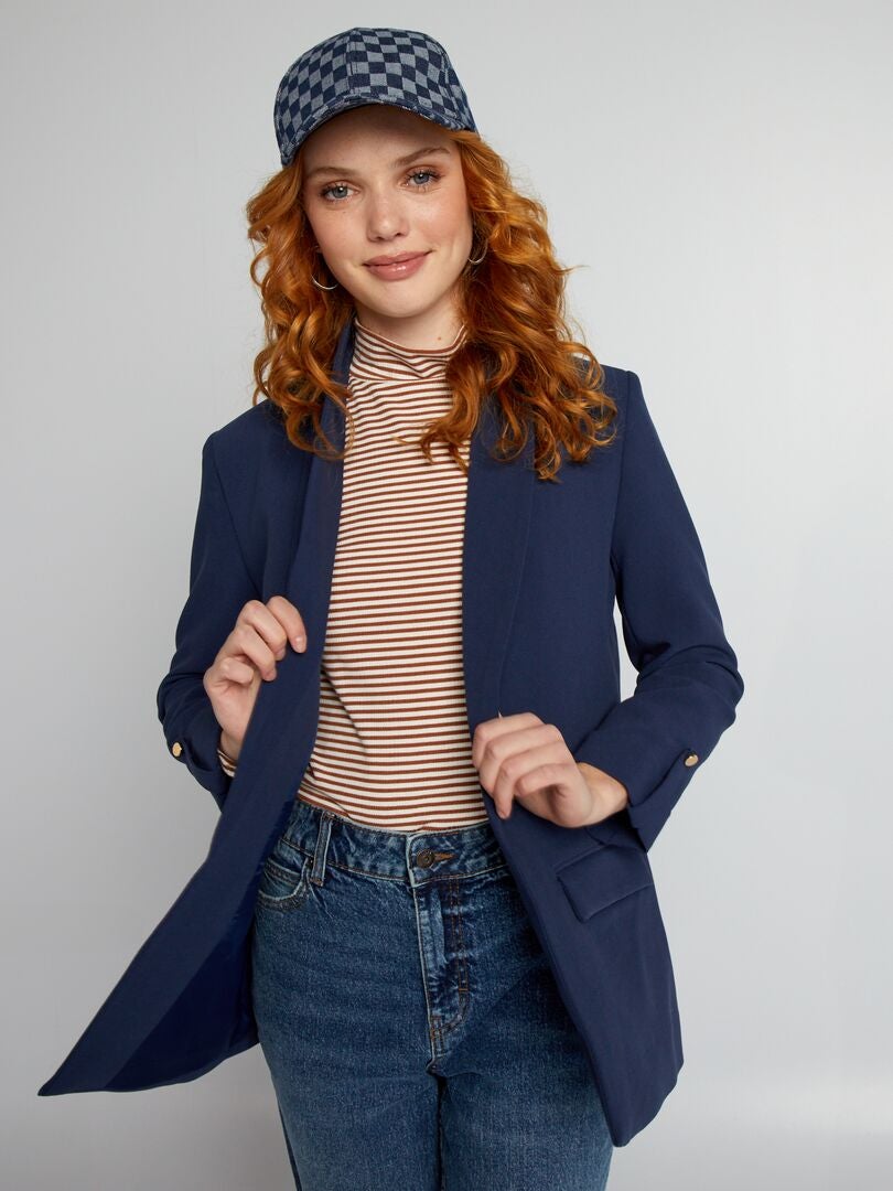 Blazer de manga 3/4 - Azul Marinho