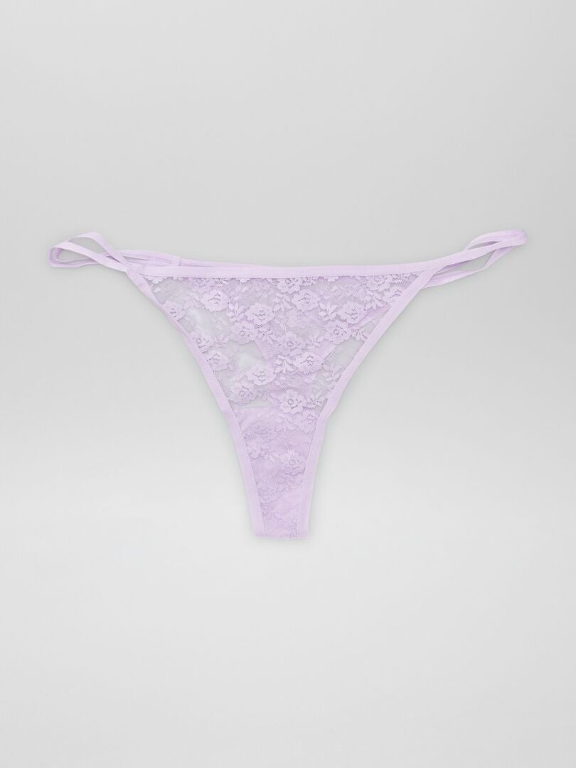 Conjunto de 3 tangas de encaje - AZUL