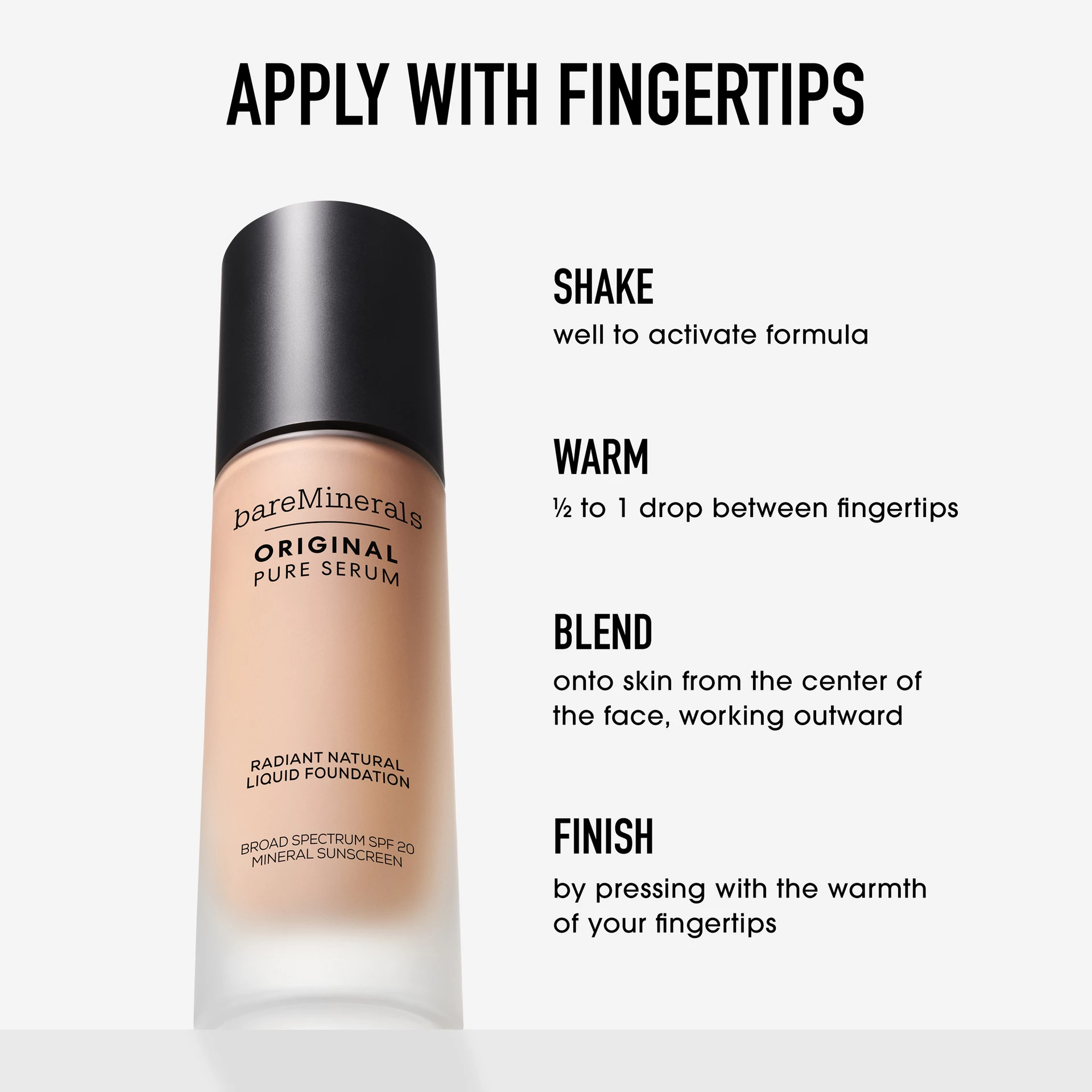 Original Pure Serum Radiant Natural folyékony alapozó ásványi SPF20 2 Light Neutral - bareMinerals