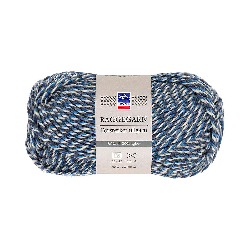 Filato Trysil Rag classico 80% lana, denim/mouseline naturale