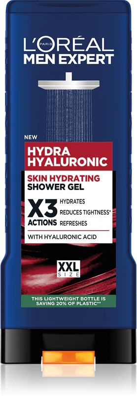 Gel de banho L'Oréal Paris Men Expert Hydra Hyaluronic com ácido hialurônico