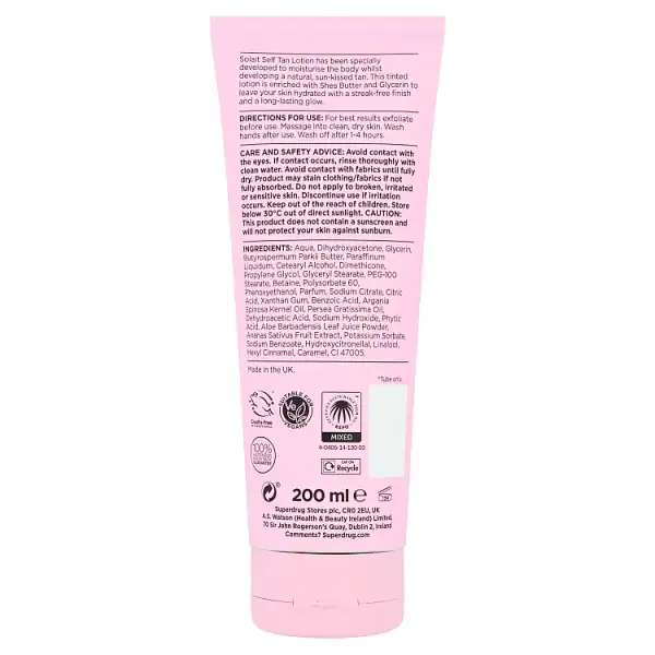 Superdrug Solait Selbstbräunungslotion Dunkel 200 ml