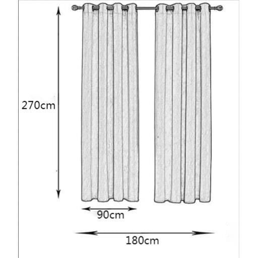 Minimalist Nordic Style Hexagon Blackout Curtains - Brand - 2 Panels - 90x270cm