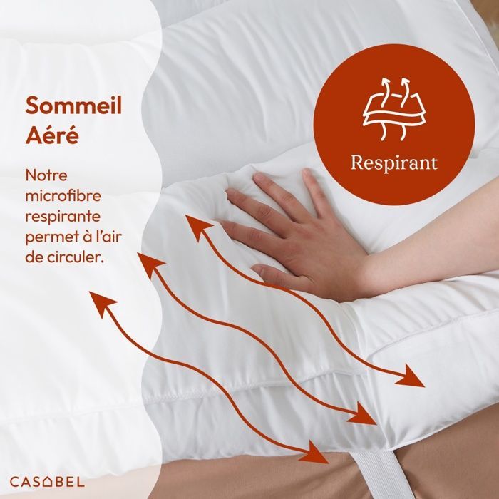 Cubrecolchón CASABEL Cloud de 180 x 200 cm, extra grueso, de microfibra transpirable – Ultrasuave, antiácaros – Para 2 personas