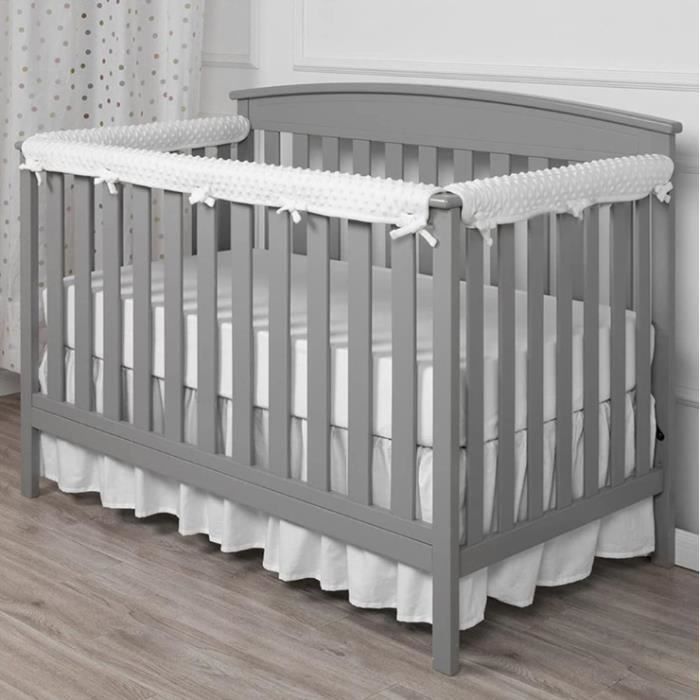 3PCS Protection de Rail de Berceau,Protège-Bords de Lit Bébé Protection de Dentition pour Bébé,Rails de Lit Souples Protection Blan