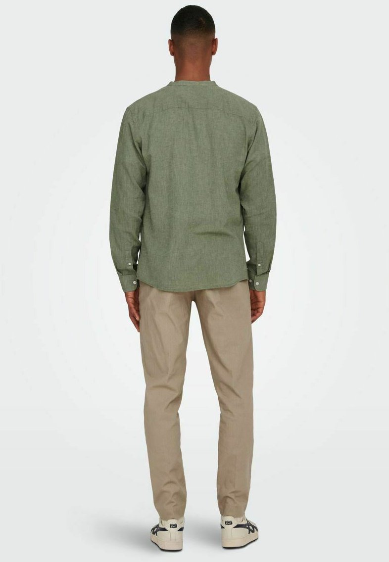 Only & Sons ONSCAIDEN MAO - Vapaa-ajan kauluspaita - swamp
