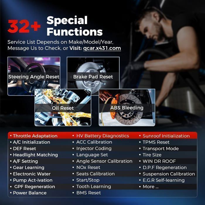 Escáner de diagnóstico OBD II LAUNCH CRP919X Lite X431 para automóviles con más de 28 funciones de reinicio (en francés).