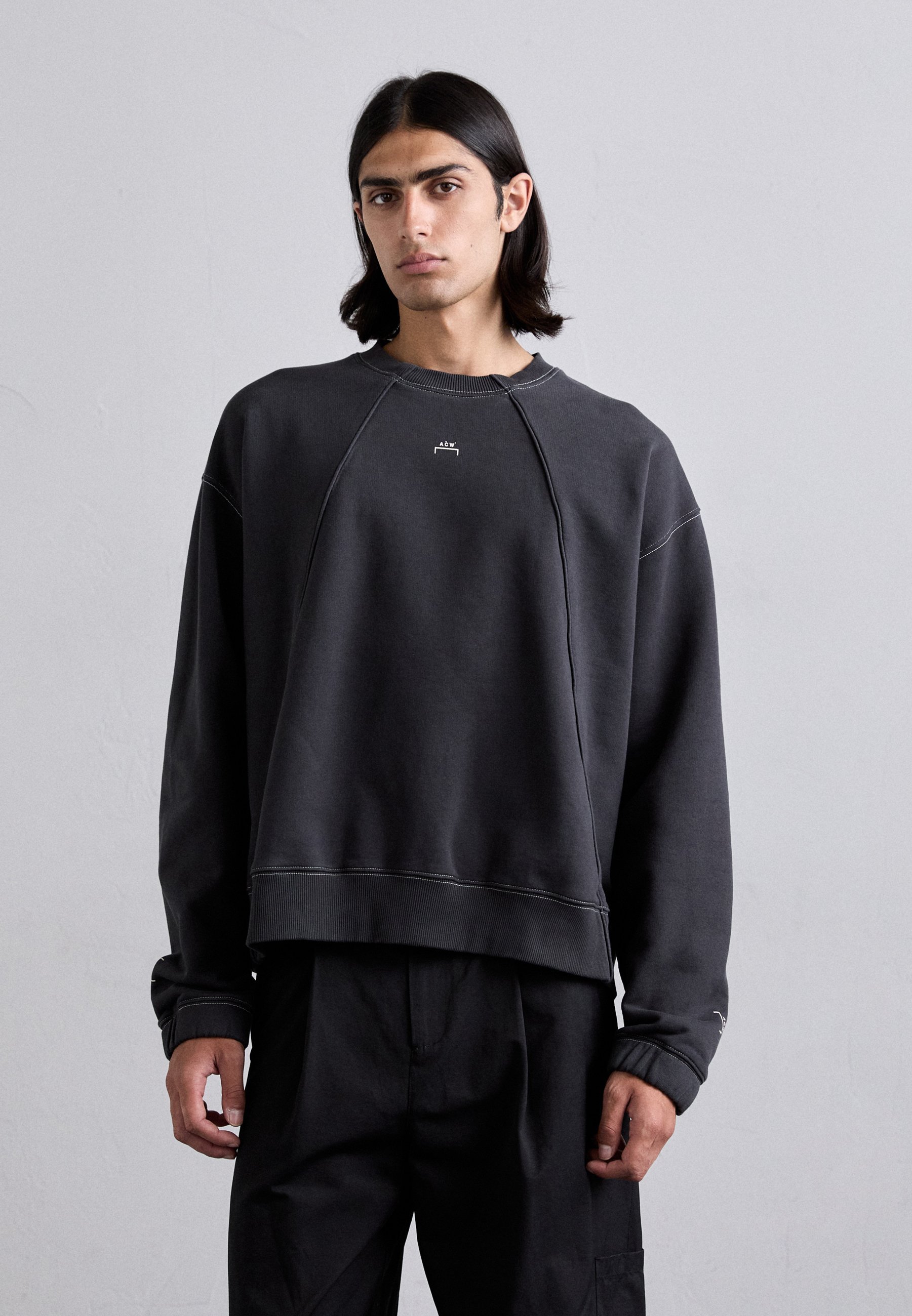 A-COLD-WALL* MILLBANK CREWNECK - Pulover s kapuco - črni oniks