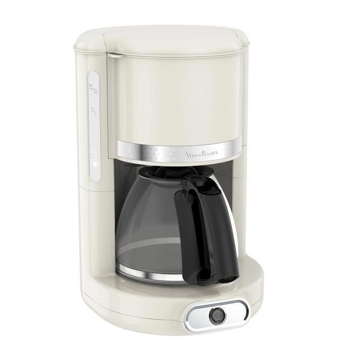 Caffettiera a filtro Moulinex Ivory Sun, design vintage, capacità 1,25 l, FG381A10