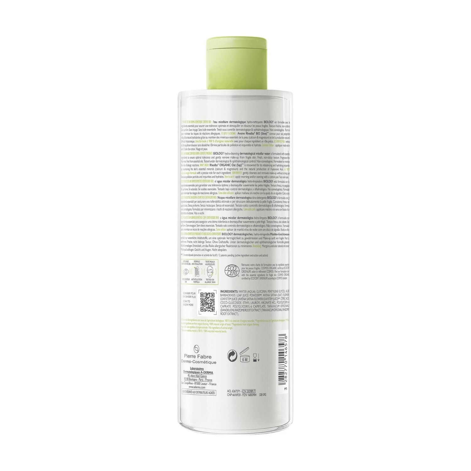 A-DERMA Eau micellaire dermatologique hydra-nettoyante