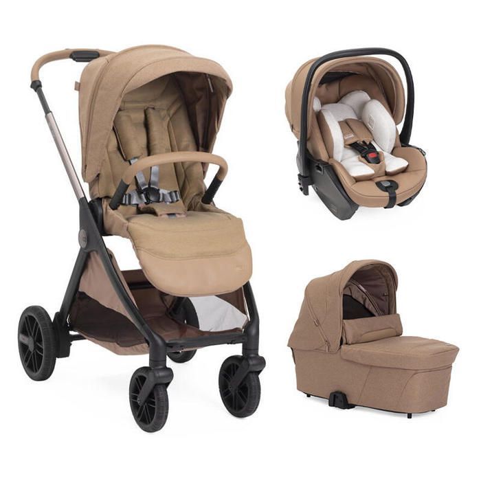 CHICCO - Poussette Trio Bellagio 2 + Siège auto First Seat Recline + Nacelle Flexi Caramel