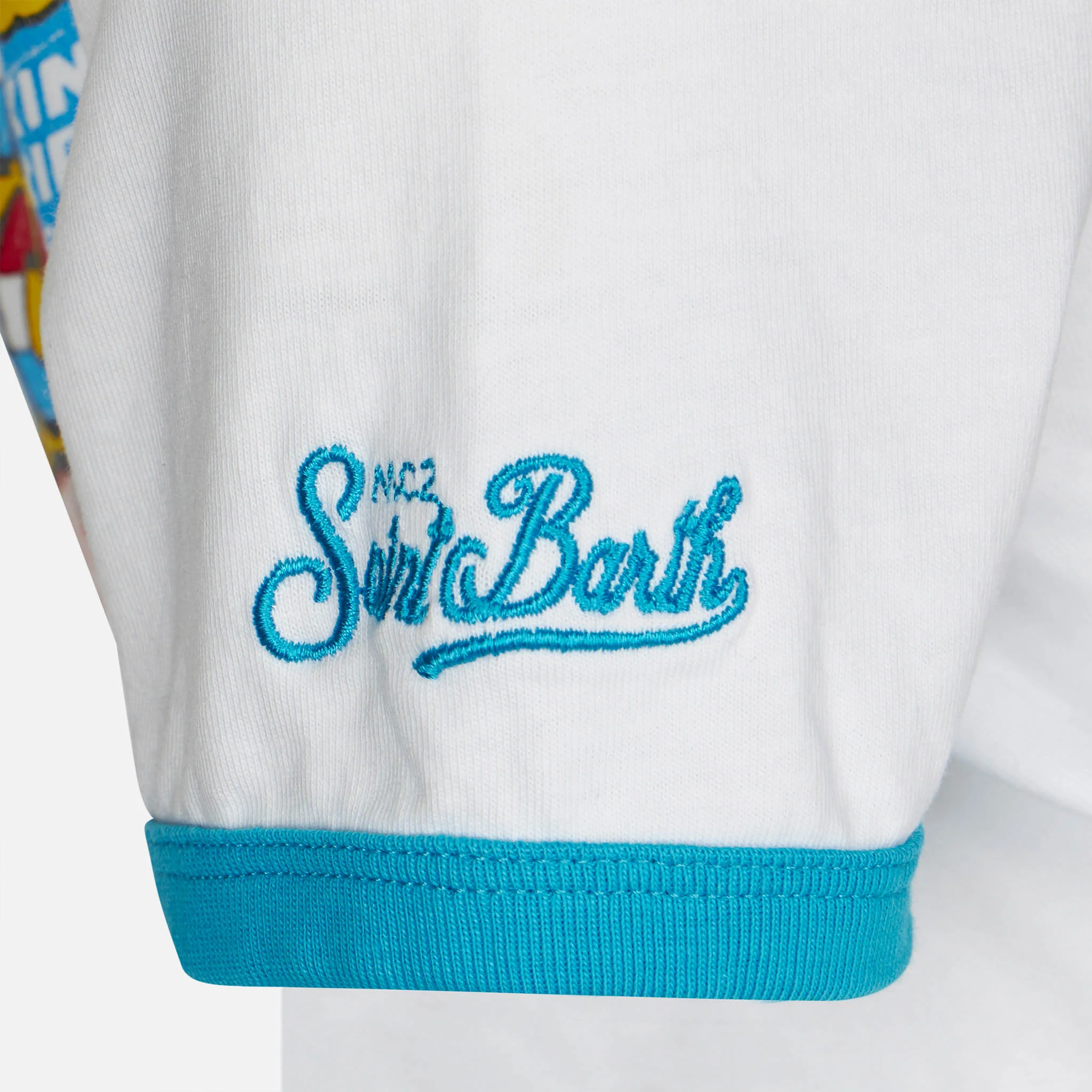 T-shirt da bambino in cotone bianco con stampa Capitan America | EDIZI