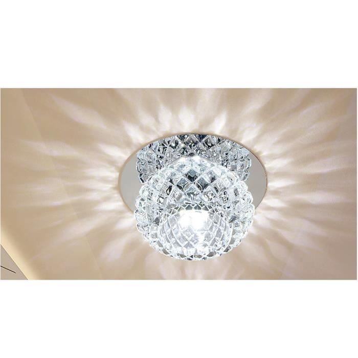 5W kristallen LED-spot plafondlamp, moderne kroonluchterarmatuur - wit licht, 12 cm