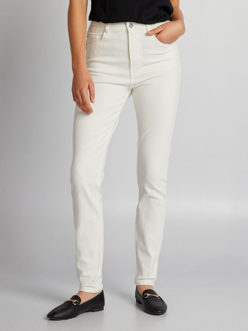 Calça jeans skinny de cintura alta - L34 - BRANCA