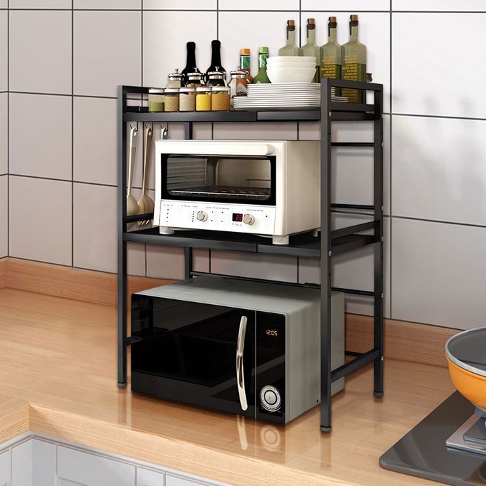 Microwave Kitchen Shelf – MIPAN – Kitchen Shelf – Adjustable 40-63CM – Maximum Load: 30 kg – Black