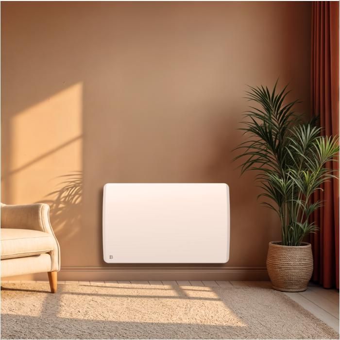Fixed ceramic dry inertia electric radiator - BESTHERM - ARIA 1500W - horizontal white