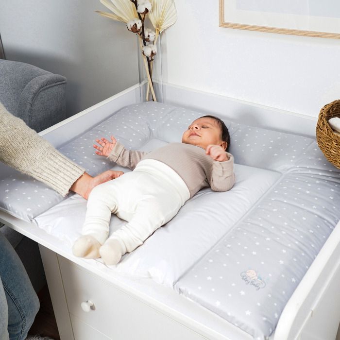 Matelas à langer - TOTSY BABY - 72 x 75 cm - Gris Clair - Lavable et confortable