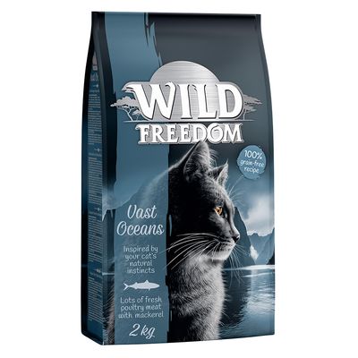 Ração seca Wild Freedom para gatos, pacote econômico com 3 unidades de 2 kg.
