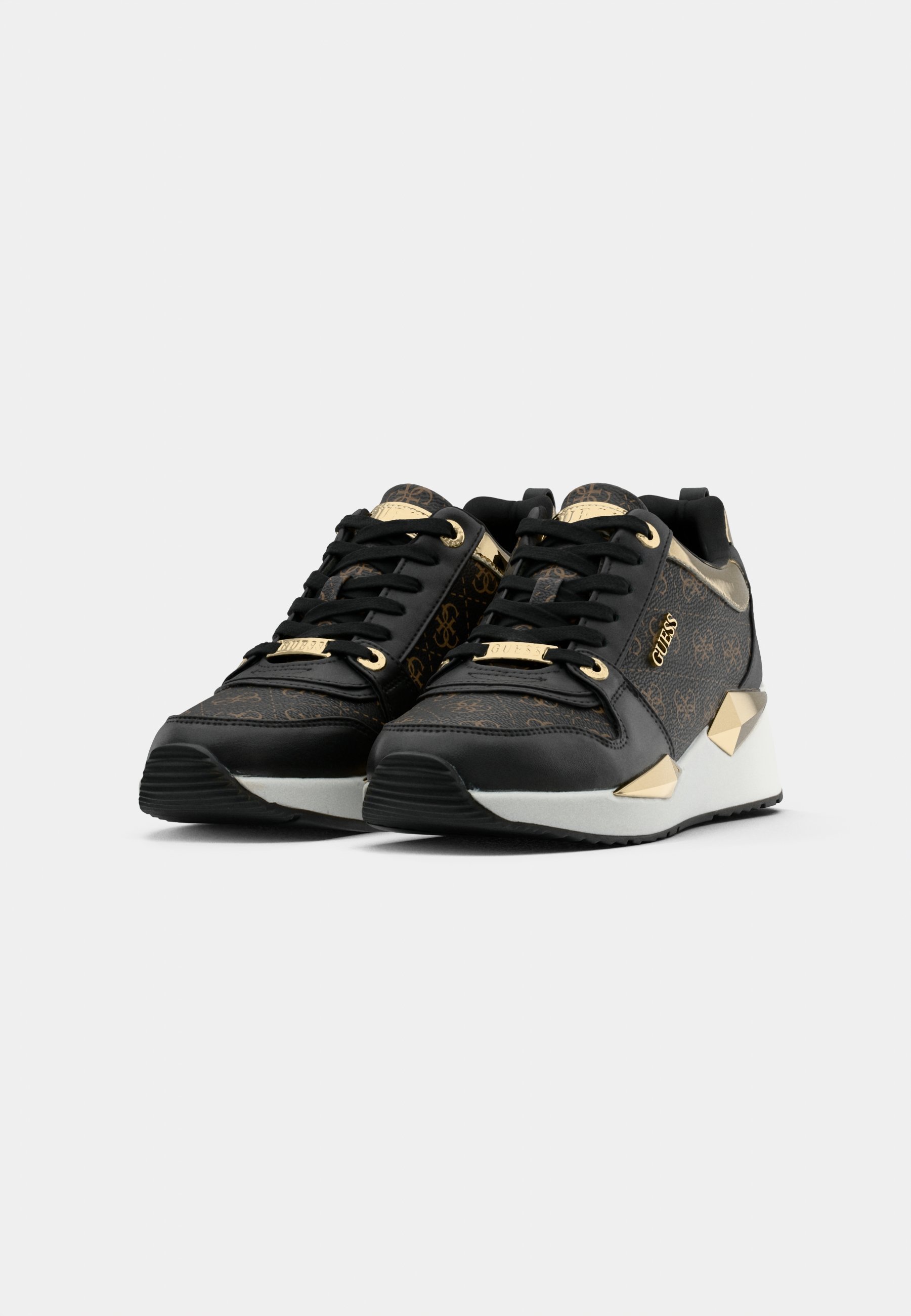 Guess TALLYN - Sneakers - bruin/zwart