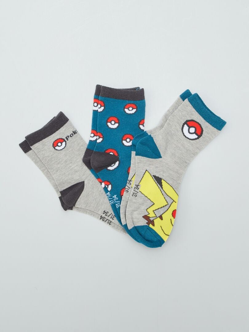 Juego de 3 pares de calcetines 'Pokemon' - BEIGE