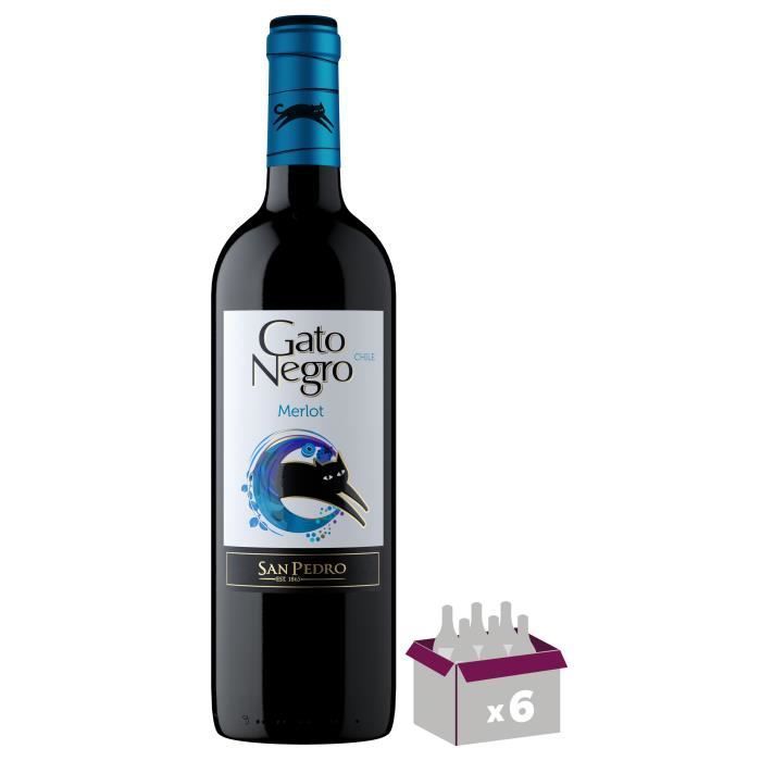 Gato Negro 2022 Merlot - Vino tinto chileno - 6 x 75 cl