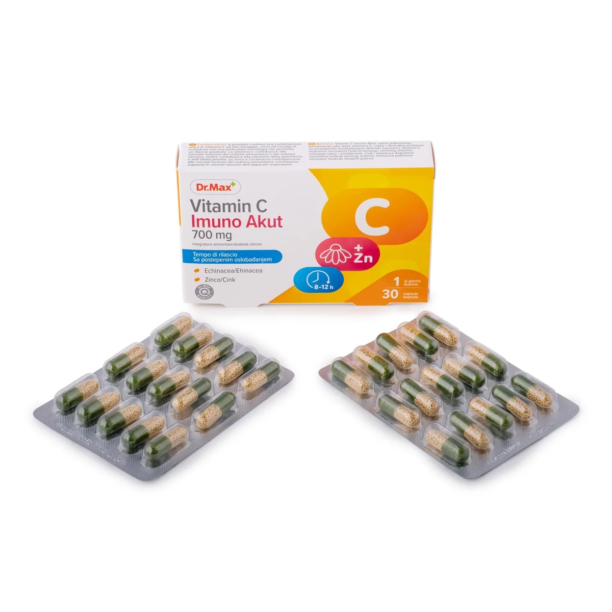 DR. MAX Dr.Max Vitamine C Imuno Akut 30 capsules Voedingssupplement met vitamine C, zink en echinacea