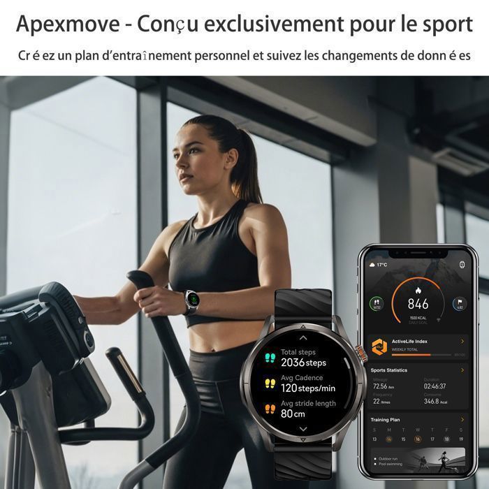 KOSPET R10 Heren Smartwatch met Ingebouwde GPS, 5ATM Waterbestendigheid, 1,43 inch scherm, activiteitstracker, compatibel met Android, iOS, Samsung, Xiaomi en iPhone - Zwart