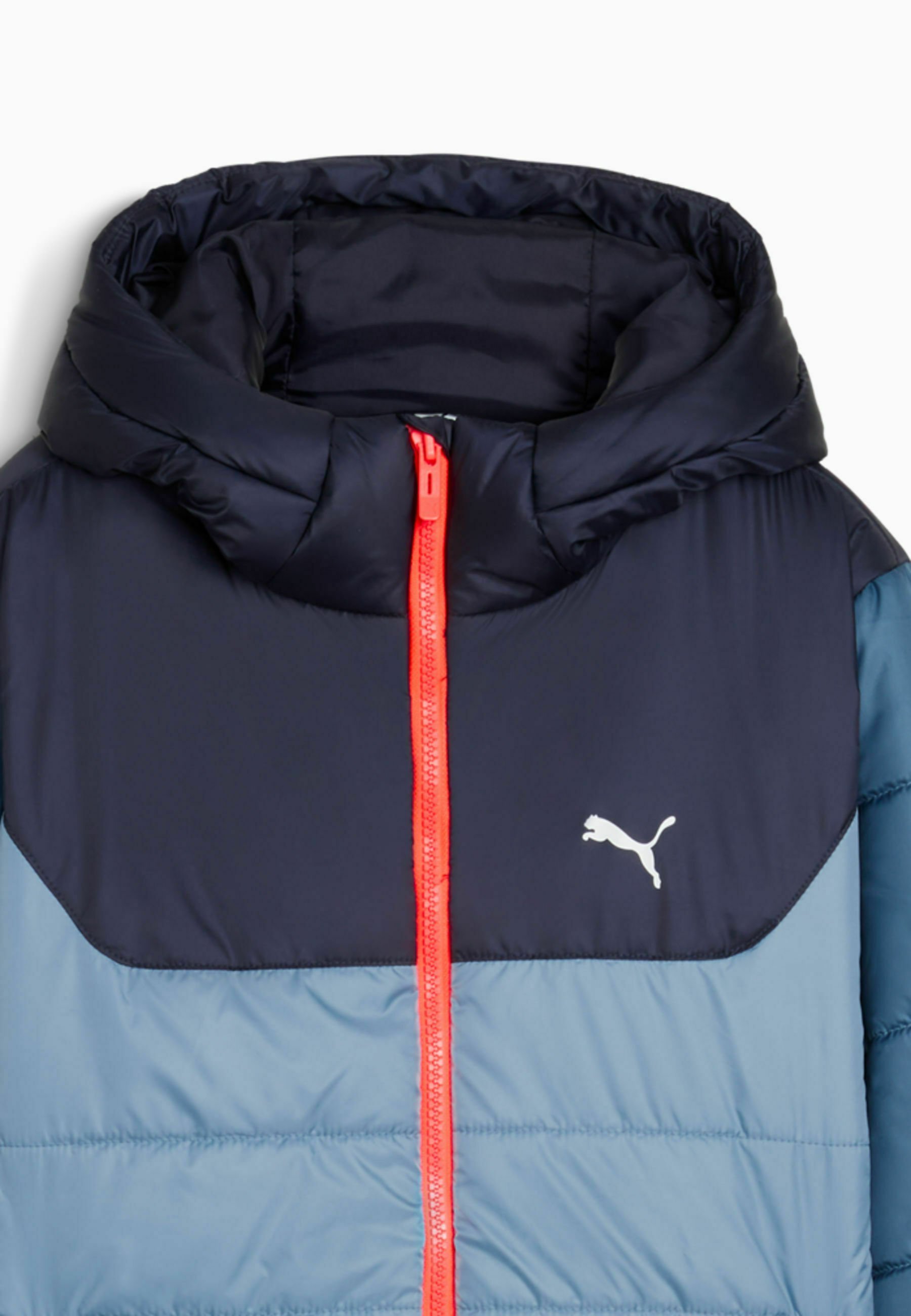 Puma gewatteerde winterjas met capuchon - koelblauw